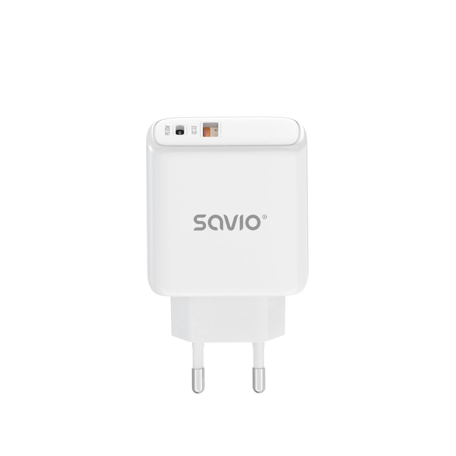 Savio LA-06 Hálózati USB-A / USB-C töltő - Fehér (30W)