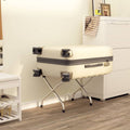 Vidaxl luggage rack with backrest silver 56x39x52cm