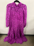 Fuchsia Floral Lace Maxi Dress