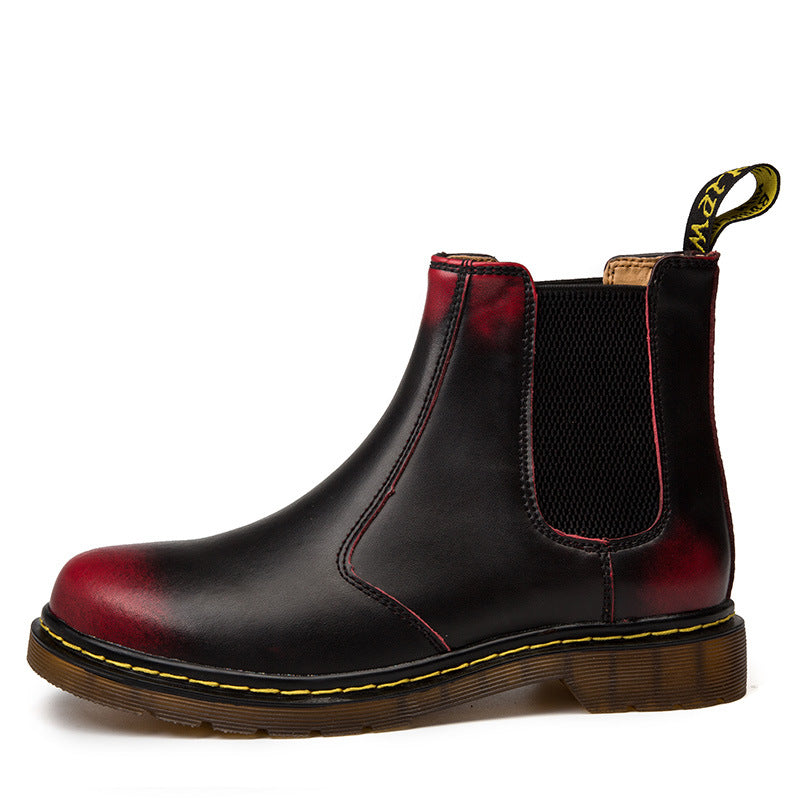 Botas Martin de Couro Bovino com Salto Grosso Estilo Outono para Mulheres