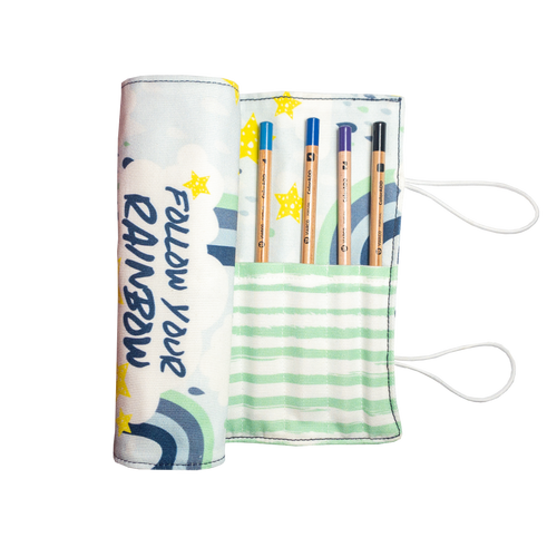 Blue Rainbow Long Pencil Case