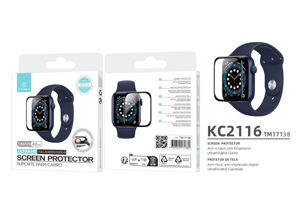 Techancy Protetor De Ecrã Para Relógios Inteligentes KC2116, Compatível Com Iwatch-40mm, Anti-Riscos, Hd Ultra-Fino.-4