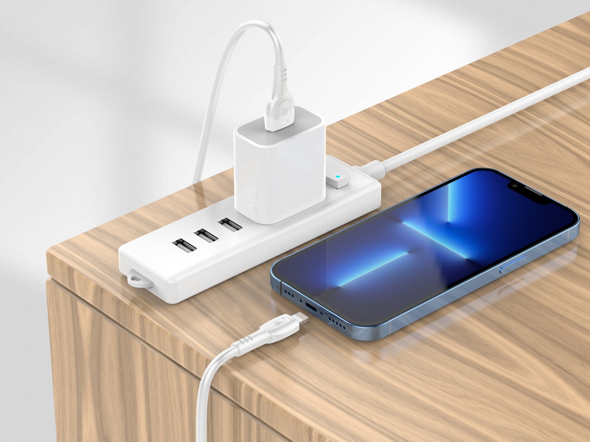 Techancy Cabo De Dados De Carregamento Super-Rápido 6A Branco TB1762, Porta Usb-Ip8/X/11-14, 1 M De Comprimento, Carregamento Rápido