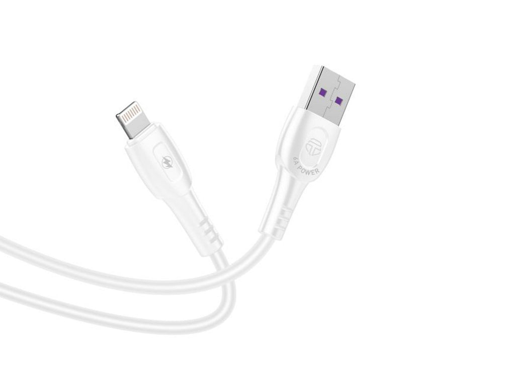 Techancy Cabo De Dados De Carregamento Super-Rápido 6A Branco TB1762, Porta Usb-Ip8/X/11-14, 1 M De Comprimento, Carregamento Rápido