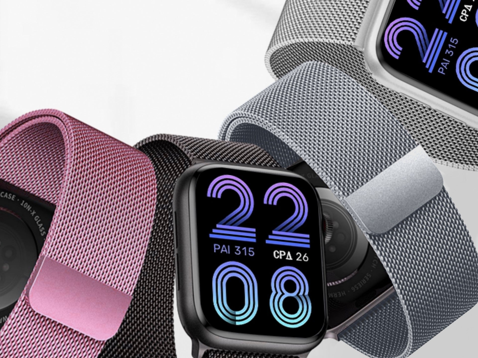 Techancy Faixa Metálica Magnética Cinzenta KC2123, Faixa De Substituição, Compatível Com Apple Watch Series: 42mm/44mm/45mm，