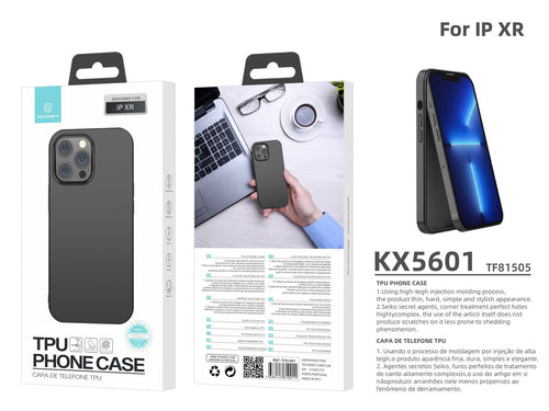 Capa para telemóvel Techancy New TPU Preto, KX5601, com proteção para a lente da câmara, compatível com iPhone XR