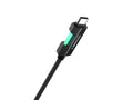 Techancy Cabo De Dados Usb-C Para Usb-C TB1797, 1m/60w Com Luz Rgb, Cabo Entrançado De Alumínio, Preto