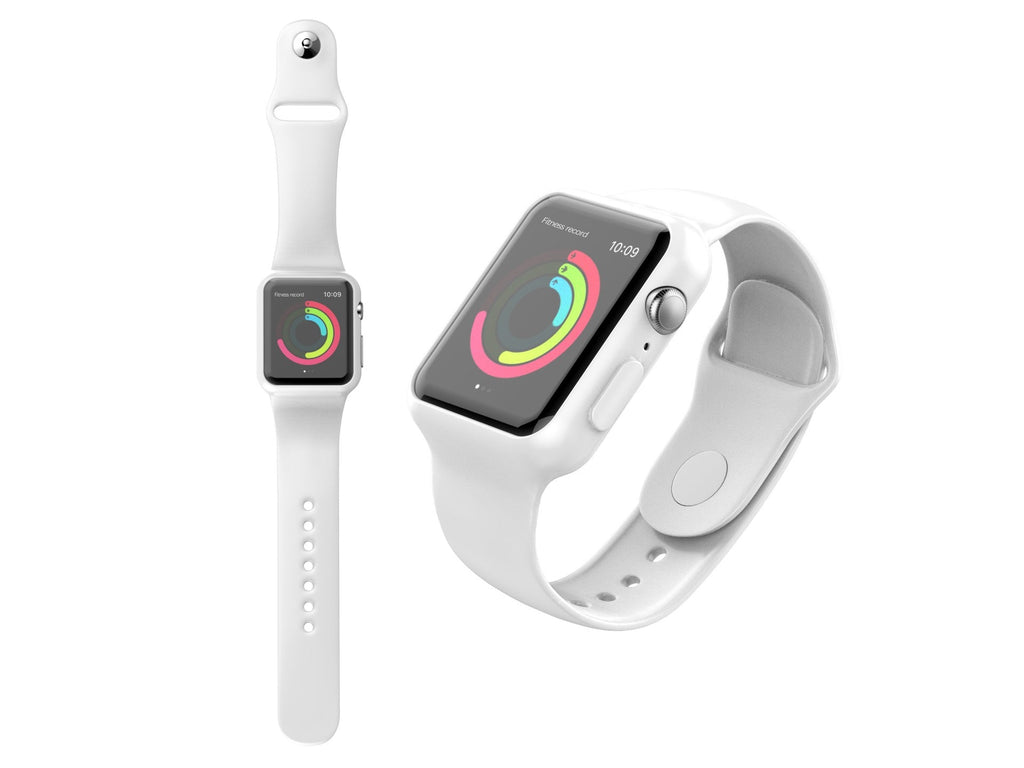 Pulseira para relógio totalmente adesiva Techancy, KC2112, compatível com Apple Watch 42-44 mm, Branco