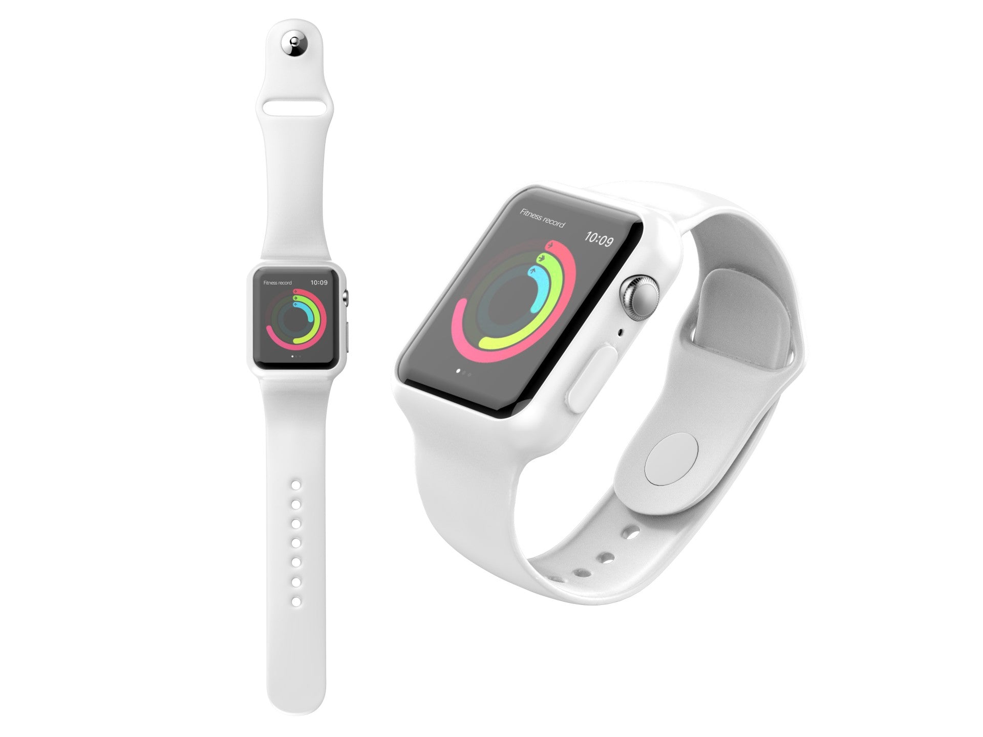 Pulseira para relógio totalmente adesiva Techancy, KC2112, compatível com Apple Watch 42-44 mm, Branco