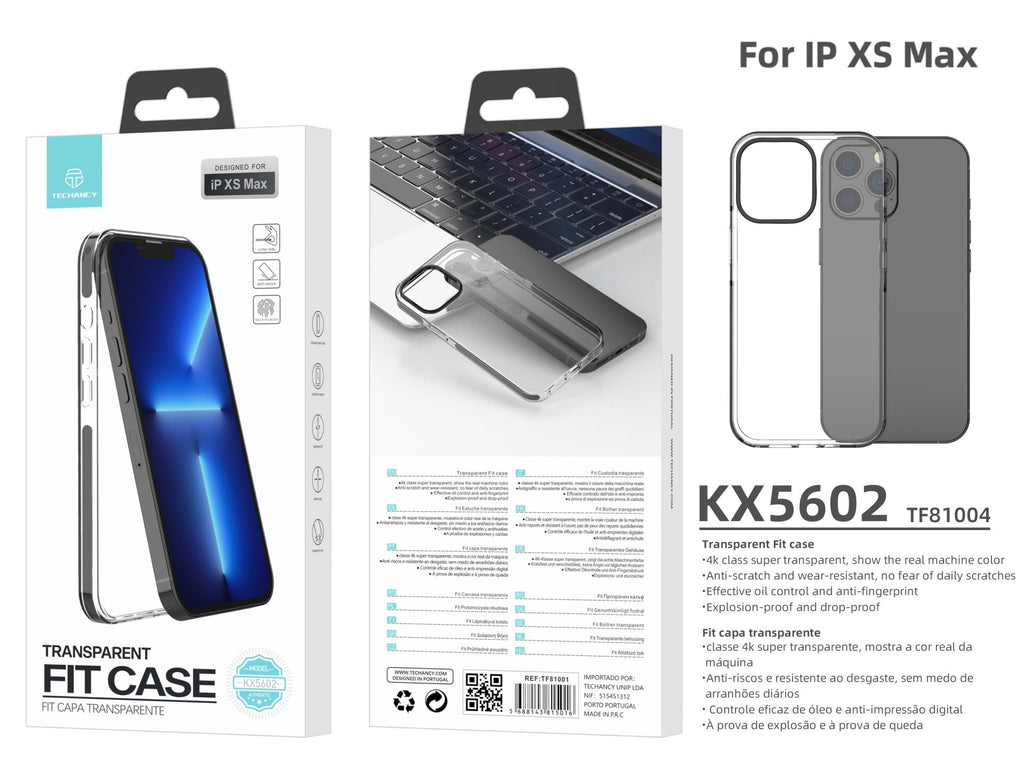 Capa transparente para telemóvel Techancy New Acrylic, KX5602, compatível com iPhone Xs Max, transparente + Preto-2