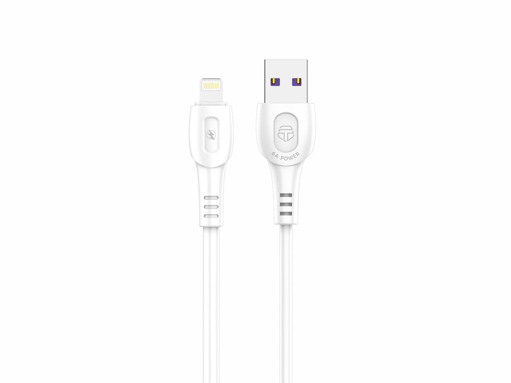 Techancy Cabo De Dados De Carregamento Super-Rápido 6A Branco TB1762, Porta Usb-Ip8/X/11-14, 1 M De Comprimento, Carregamento Rápido