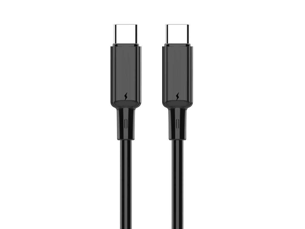 Techancy Cabo USB C para USB C TB1803 1m 60W Carregamento rapido e dados para Telemovel Tablet Portatil Preto