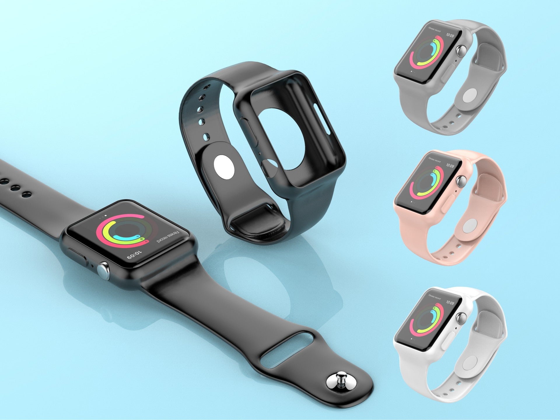 Pulseira para relógio totalmente adesiva Techancy, KC2112, compatível com Apple Watch 42-44 mm, Branco