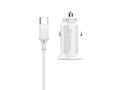 Techancy Carregador De Automóvel Mini  TC6407, Carregamento 2usb 2.4A, Conjunto De Cabos De Dados Usb-Type-C 1m, branco-0