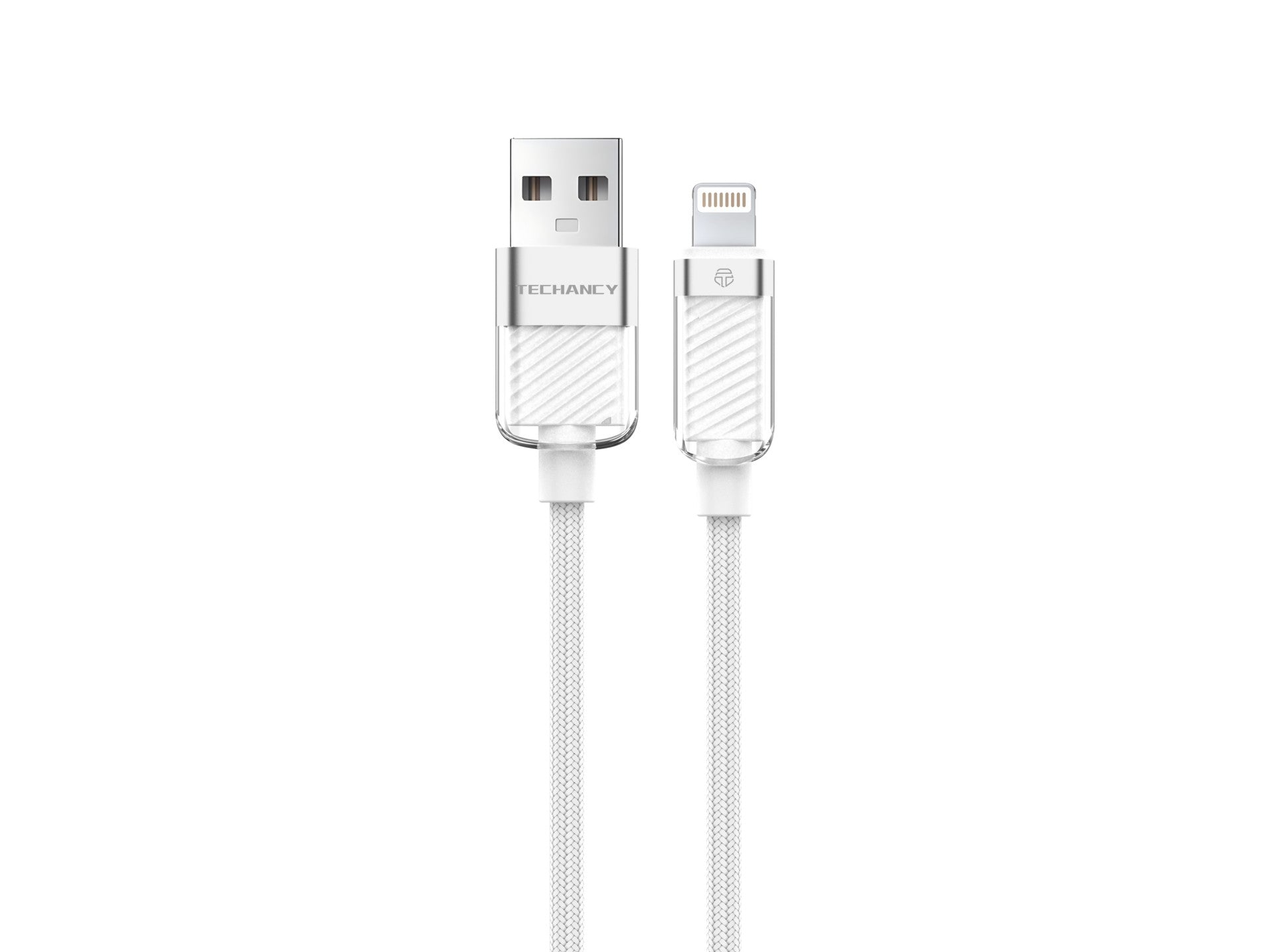 Techancy Cabo De Dados Ip 11-14/Usb 1m/3A Branco TB1780, Compatível Com Iphone/Ipad Carregamento Rápido E Dados