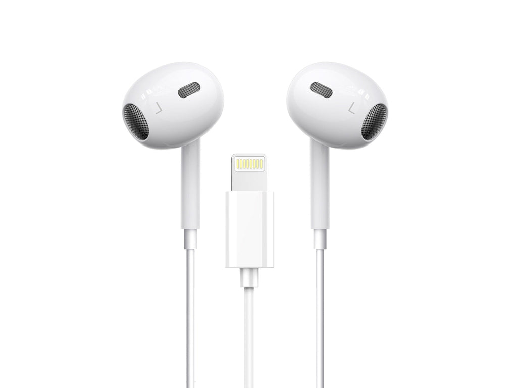 Techancy Auricular Estéreo Lightning Branco  TD8047, Com Microfone, Controlo Do Volume De Chamadas, Compatível Com Ipad/Iphone