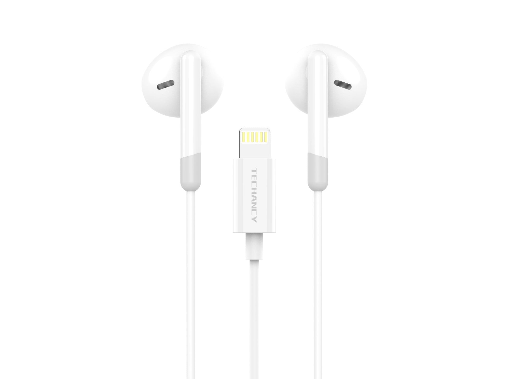 Techancy Auscultadores Estéreo Para Música TD8070 Branco, Função De Conversação, Conetor Lightning, Compatível Com Iphone/Ipad-0