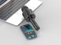 Techancy Microfone Sem Fio KZ1561, karaokê portátil, alto-falante Bluetooth, rádio FM e trocador de voz para diversão