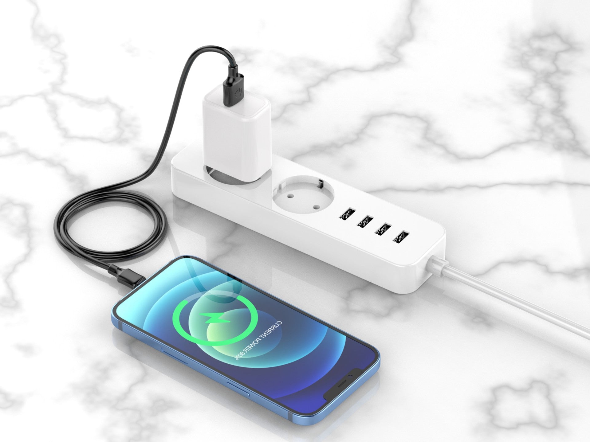Techancy Cabo De Dados Usb-Lightning 1m Preto TB1671, Carregamento 2.4A, Compatível Com Iphone/Ipad-3