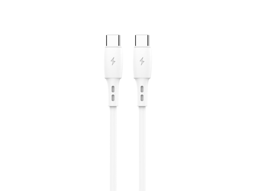 Techancy Cabo De Dados USB C to USB C Branco TB1778, Carregamento Pd60W, 30cm Adequado Para Utilização Com Power Bank