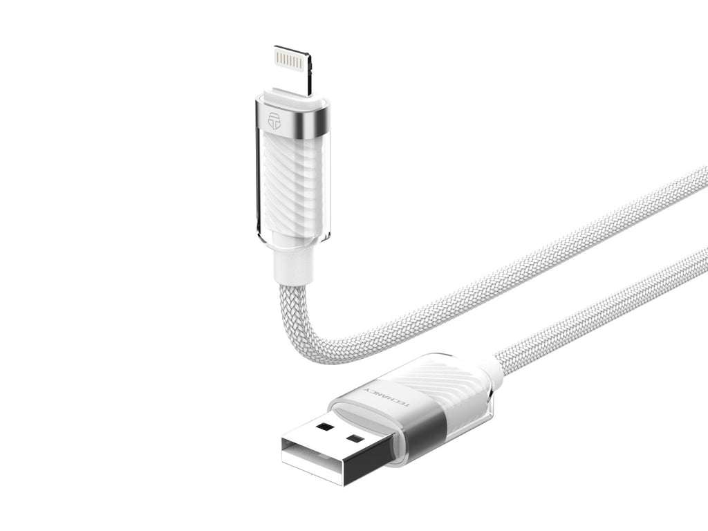 Techancy Cabo De Dados Ip 11-14/Usb 1m/3A Branco TB1780, Compatível Com Iphone/Ipad Carregamento Rápido E Dados
