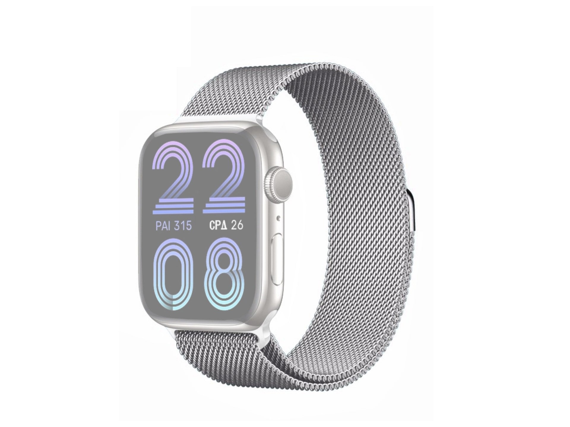 Techancy Faixa Metálica Magnética Prata KC2123, Faixa De Substituição, Compatível Com Apple Watch Series: 49mm，