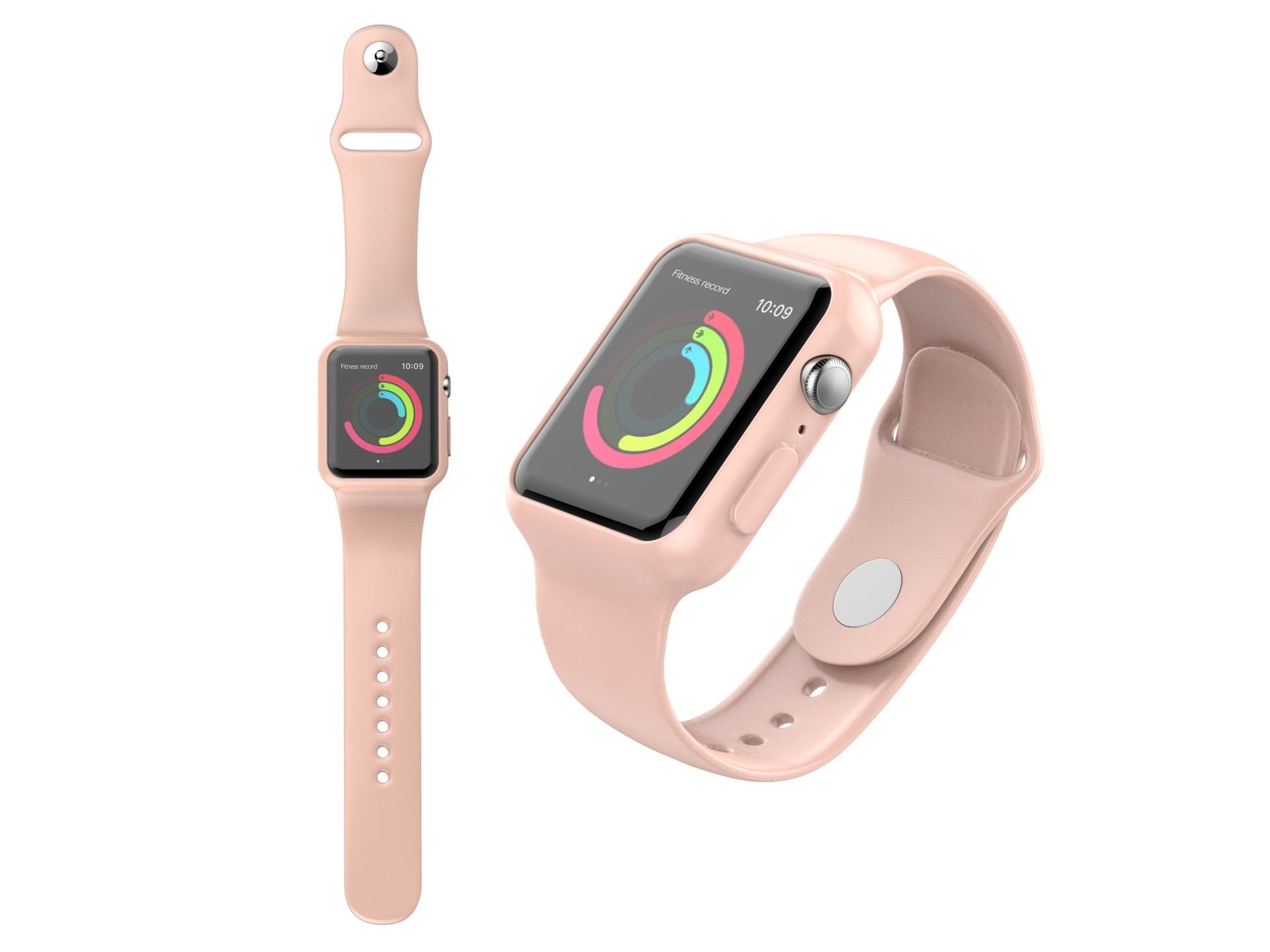 Pulseira para relógio totalmente adesiva Techancy, KC2112, compatível com Apple Watch 38-40 mm, rosa